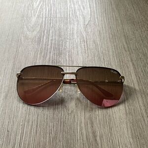 quay australia the playa gold pink mirrored aviator sunglasses eyewear NEW